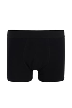 Erkek 10'lu Paket Likralı Pamuklu Boxer Siyah Renk