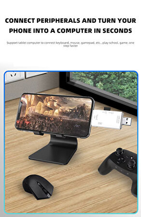 USB 2.0 6 in 1 Kart Okuyucu ve USB Çoklayıcı – Type-C, Micro USB, SD/TF Kart Desteği Zr826