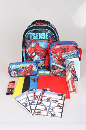 LİSANSLI SPIDERMAN İLK VE ORTAOKUL, BESLENME VE KALEM ÇANTASI 3'LÜSÜ VE KIRTASİYE SETİ 