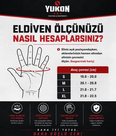 Yukon Kısa Bilek Sargılı Spor Bisiklet Fitness Eldiveni M