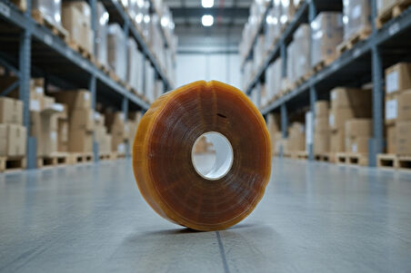 Büyük Rulo 45mm x 925m Kauçuk Makine Bandı Paketleme Bandı m4