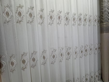 NİVEMESHOME ROYAL 4380 VİZON 1/3 PİLELİ BAMBU TÜL PERDE