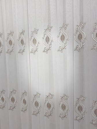 NİVEMESHOME ROYAL 4380 VİZON 1/3 PİLELİ BAMBU TÜL PERDE