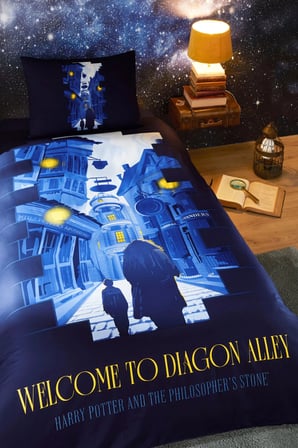 Harry Potter Alley Tek Kişilik Lisanslı Lastikli Çocuk Nevresim Takımı