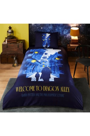 Harry Potter Alley Tek Kişilik Lisanslı Lastikli Çocuk Nevresim Takımı