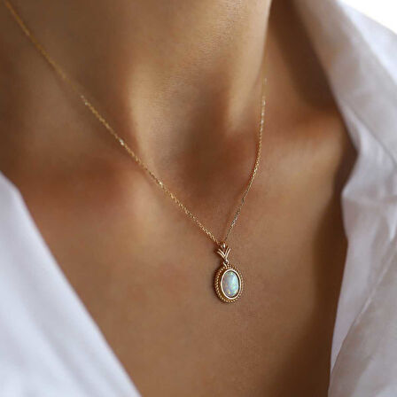 Opal Beyaz Kolye