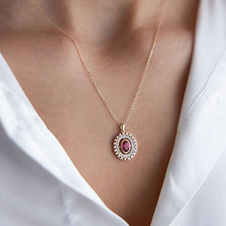 Zoe Pink Taşlı Kolye