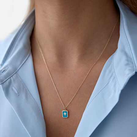 Mineli Kutup Yıldızı Kolye