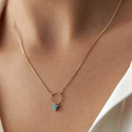 Turkuaz Tria Charm Kolye