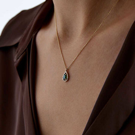 Yeşil Damla Baget Kolye