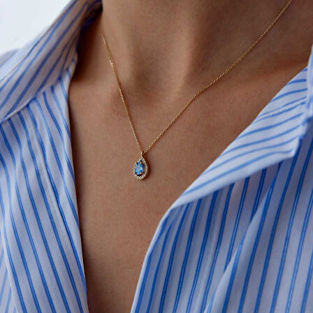 Aqua Damla Baget Kolye