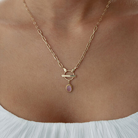 Pink Opal Hand Kolye