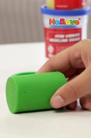 2 Adet Oyun Hamuru + Oyun Hamuru İçin Merdane Ve Kalıp Seti Play Dough