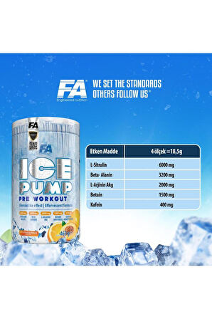 FA Nutrition Ice Pump Pre Workout 463g Citrus & Peach Aroması