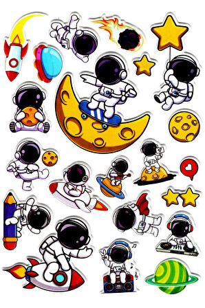 Sticker Kabartmalı Stiker Defter Planlayıcı Etiket (YQA012)-20x14cm - Moon Astranot