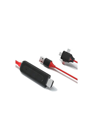 Ultra Combo 3in1 Lightning/micro Usb/type-c To Hdmı Ios Android Görüntü Aktarıcı Kablo 1.5m