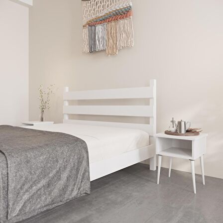 Natura Model Beyaz Renk Çam Ahşap Karyola