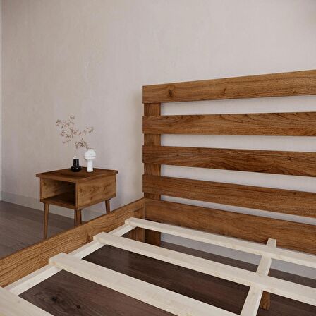 Urban New Model Ceviz Renk Çam Ahşap Karyola