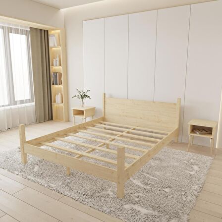 Mirage Model Vernikli Çam Ahşap Karyola