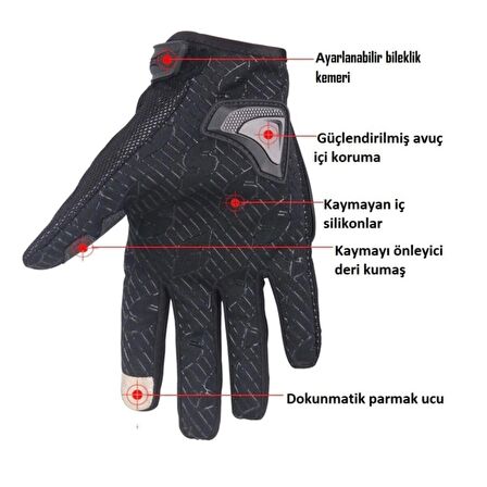 Scoyco MC44C Carbon Dokunmatik Yazlik Motosiklet Eldiveni
