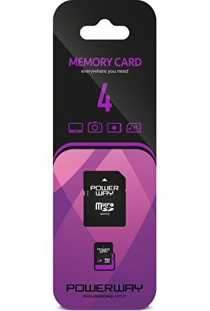 Powerway 4 Gb MicroSd Hafıza Kartı ve Adaptör