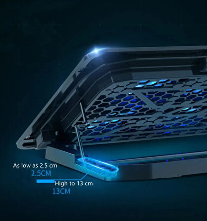 8 Fanlı RGB Işıklı Gaming Notebook Soğutucu – Yükseklik Ayarlı