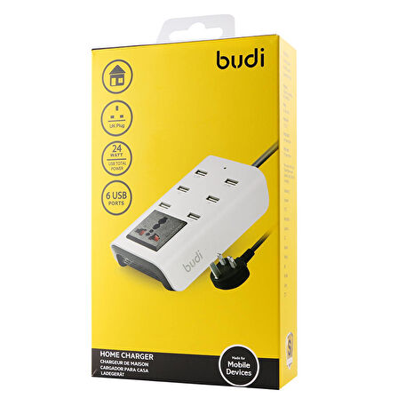 Pmr Budi 6 Port 24W Ev Tipi Şarj Adaptörü 