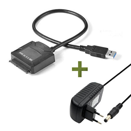 Usb 3.0 Adaptörlü 2.5 İnç-3.5 İnç Sata Harddisk Bağlantı Kablosu