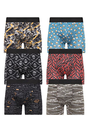 Erkek 6 Adet Pamuklu Likralı Özel Kutusunda Premium Kaliteli Boxer