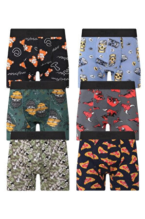 Erkek 6 Adet Pamuklu Likralı Özel Kutusunda Premium Kaliteli Boxer
