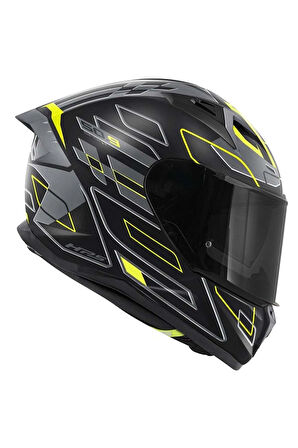 50.9 Assault Mat Siyah-gri-neon Sarı Kask