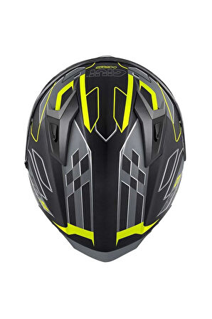 50.9 Assault Mat Siyah-gri-neon Sarı Kask