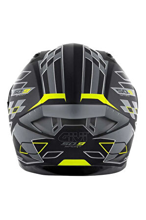 50.9 Assault Mat Siyah-gri-neon Sarı Kask