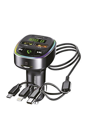 TORİMA G15 – FM Transmitter, TF/USB Müzik ve 18W Hızlı Şarj Özellikli Araç Cihazı