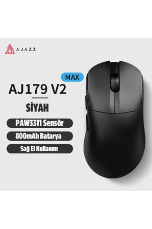 Aj179v2 Max 3 Modlu(Kablolu-2.4Ghz-Bluetooth) 1000hz 12.000 Dpı-paw 3311 Optik Sensör Oyuncu Mouse