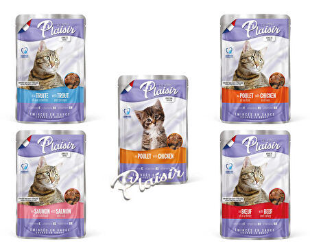 Plaisir Pouch 100Gr Sığır&Hindi Etli 22Adet Kedi Maması