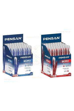 2270 Tükenmez Kalem Büro 1 Mm MAVİ KIRMIZI 50 Li TOPLAM 100 ADET 2X50 SET