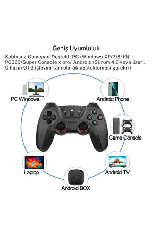 Airstorr Joystick Gamepad Çiftli TV PC Uyumlu Oyun Konsolu 2.4G Gamepad Double Joystick Doungle