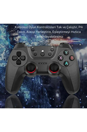 Airstorr Joystick Gamepad Çiftli TV PC Uyumlu Oyun Konsolu 2.4G Gamepad Double Joystick Doungle