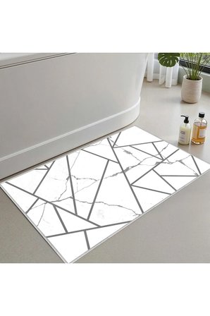 Banyo Paspası, Yumuşak Banyo Halısı, Kaymaz Dot Tabanlı, Yıkanabilir - 60x100