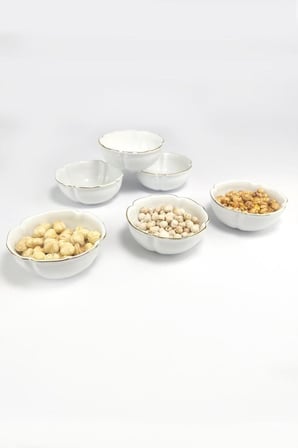Digithome Alex Porselen 6'lı Kase 9,5 Cm Yaldızlı - ALX-9 66900