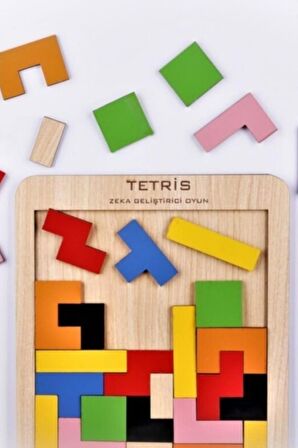 Ahşap Puzzle Tetris Oyunu Eğitici Ahşap Oyunu Yapboz Oyunu