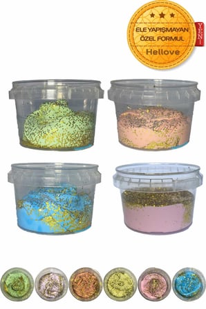 Köpüklü ve Simli Slime Ele Yapışmayan Slaym 3 Renk Pofuduk Slime