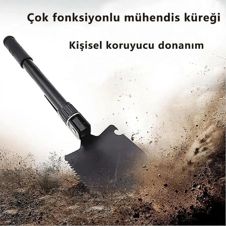 Portatif Katlanabilir Kazma Kürek Takımı, Mini Kamp Acil Durum Küreği