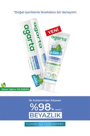 Agarta Ferah Nefes Doğal Florürsüz Naneli Diş Macunu 100 ML (2 Adet)