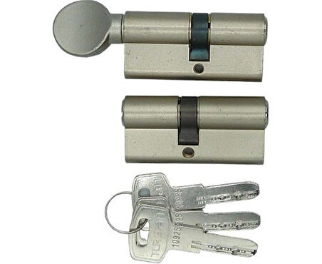 306/B-SET Bilyalı Barel Topuzlu Set-Blisterli-Nikel 3 Anahtarlı ( 68MM )