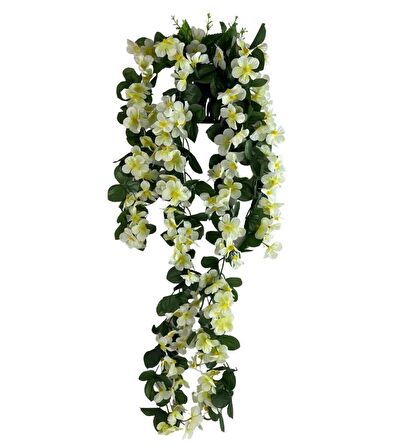 Yapay Çiçek Saksıda Sarkan Çiçek Krem Begonvil 70*25