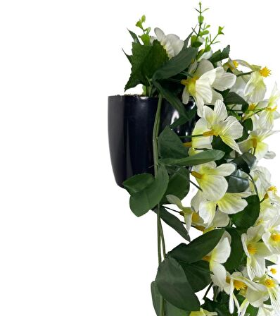 Yapay Çiçek Saksıda Sarkan Çiçek Krem Begonvil 70*25