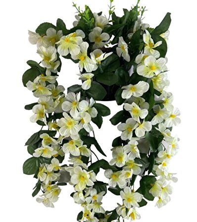 Yapay Çiçek Saksıda Sarkan Çiçek Krem Begonvil 70*25