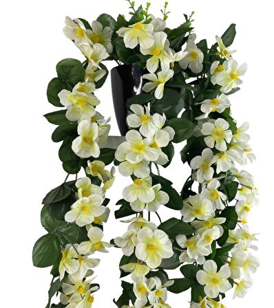 Yapay Çiçek Saksıda Sarkan Çiçek Krem Begonvil 70*25